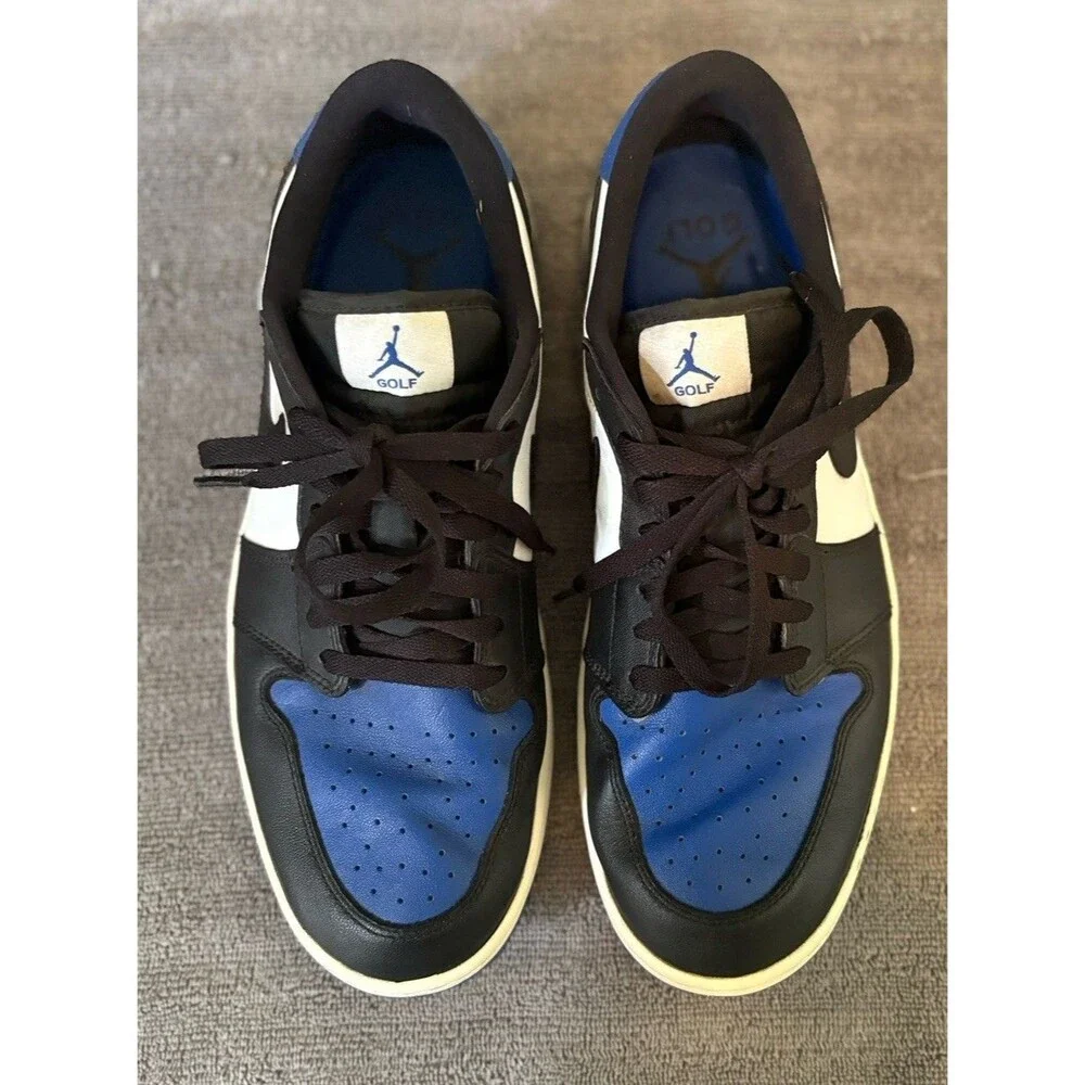 Nike Air Jordan 1 Low Royal Toe Black White Blue Golf Mens Size 11.5 DD9315-102